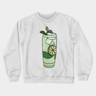 Mojito Watercolor Cocktail Illustration Crewneck Sweatshirt